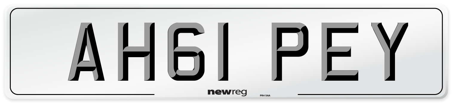 AH61 PEY Number Plate from New Reg